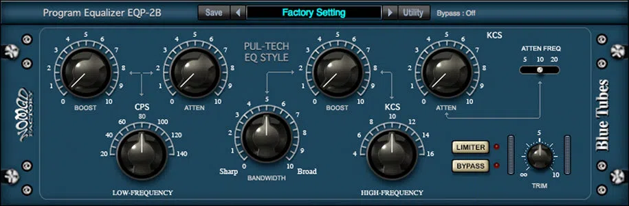 Nomad Factory Blue Tubes Equalizer PEQ2B